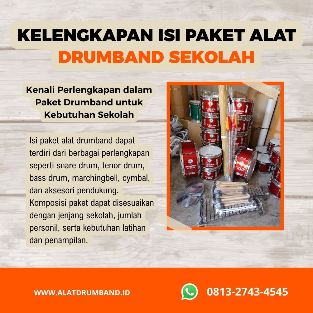 Isi Paket Alat Drumband Sekolah Lengkap